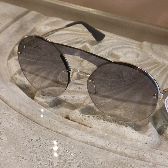 Prada SPR65T Sunglasses Modified Aviator Round Catwalk MA#1 - Picture 14 of 16